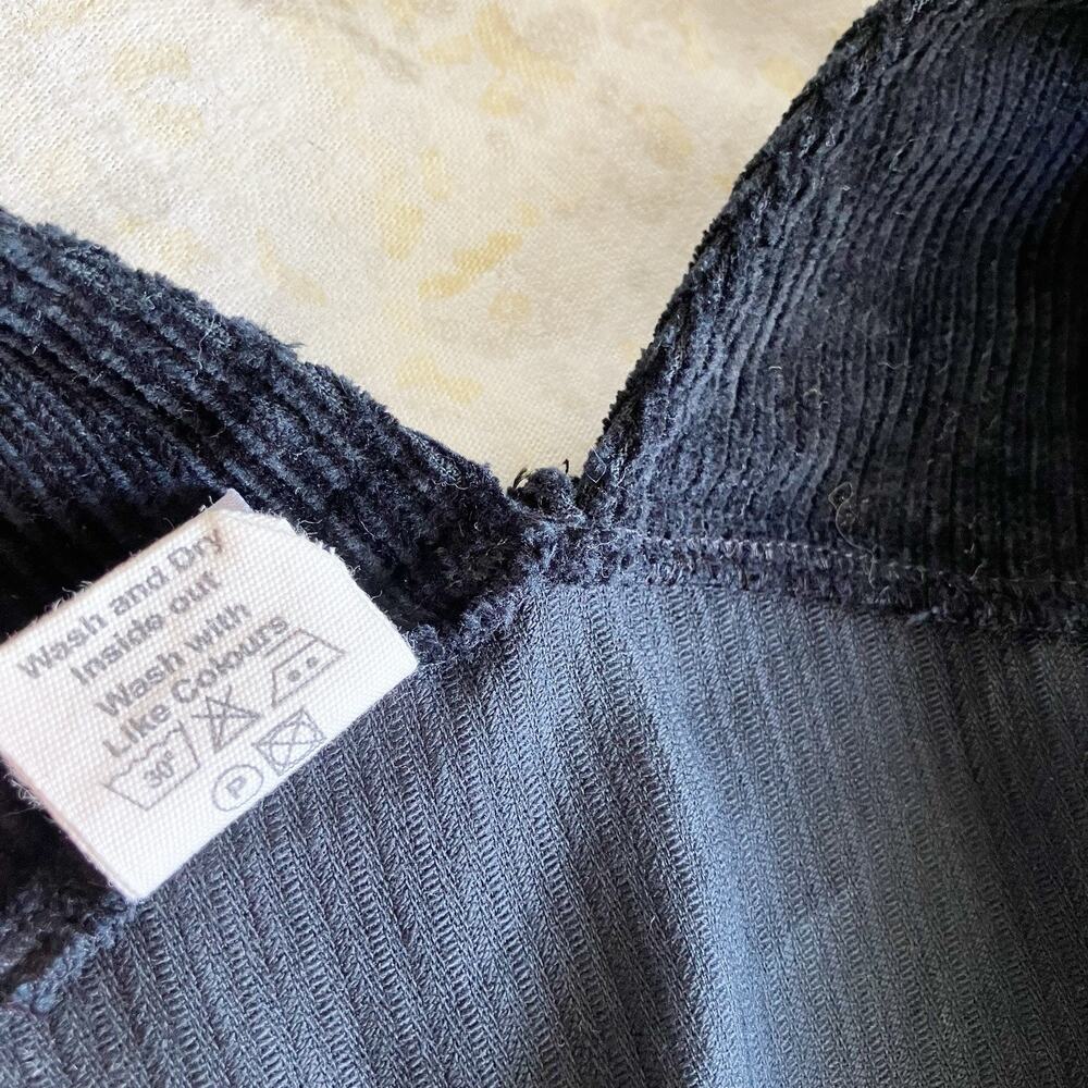 Lucy and Yak Corduroy Overalls Adult Sz XS 30" Black Gender Neutral Unisex - Picture 7 of 9